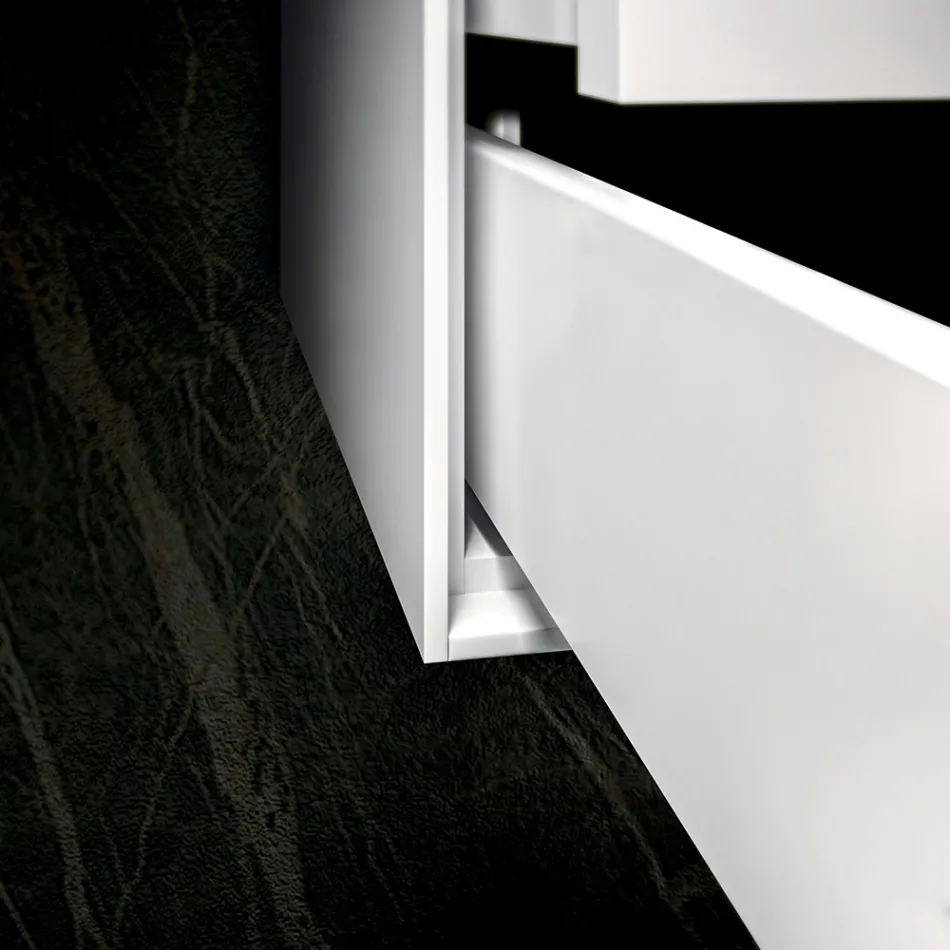 Compozitie Baie cu Baza, Oglinda si Lavoar Rasina Made in Italy - Kilos Viadurini