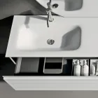 Compoziție de baie cu sertare, chiuvetă ceramică și oglindă cu LED - Elios Viadurini