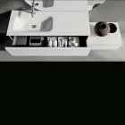 Compoziție de baie cu sertare, chiuvetă ceramică și oglindă cu LED - Elios Viadurini