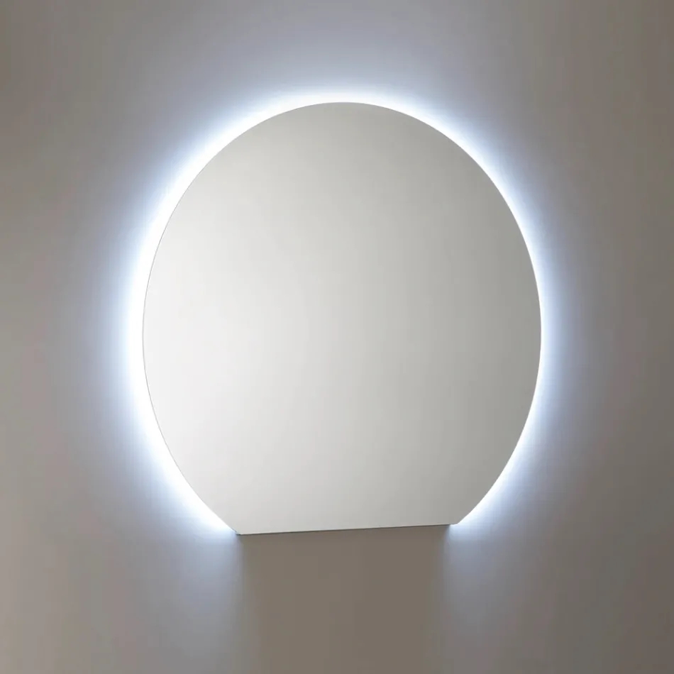 Compoziție de baie cu sertare, chiuvetă ceramică și oglindă cu LED - Elios Viadurini