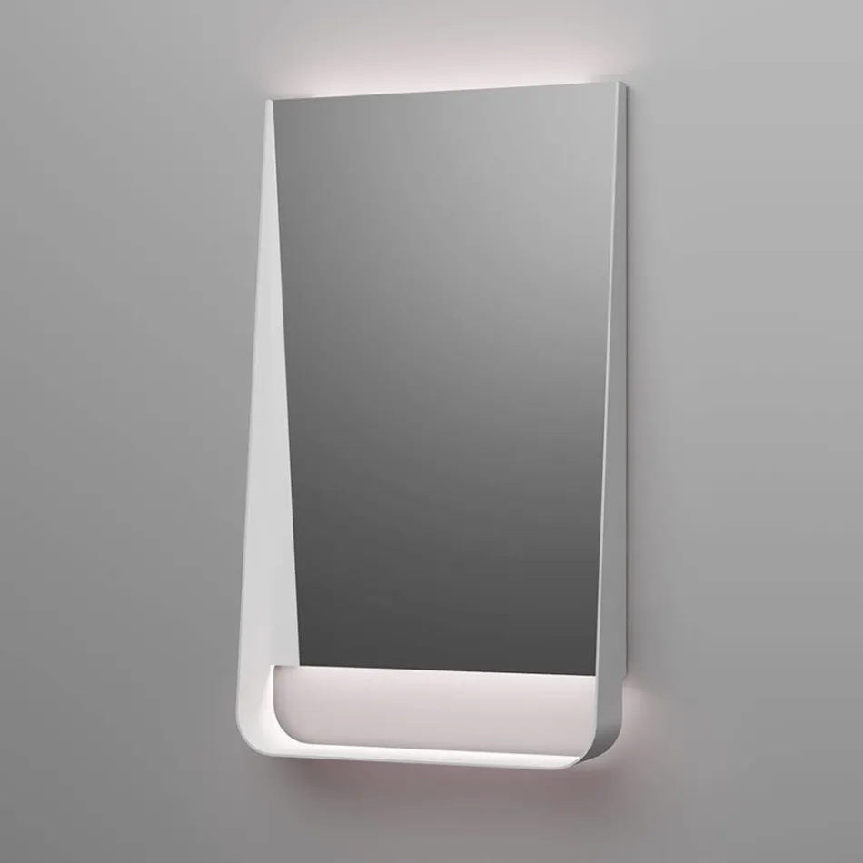 Compoziție de baie cu sertare roz pudră, chiuvetă și oglindă - Elios Viadurini