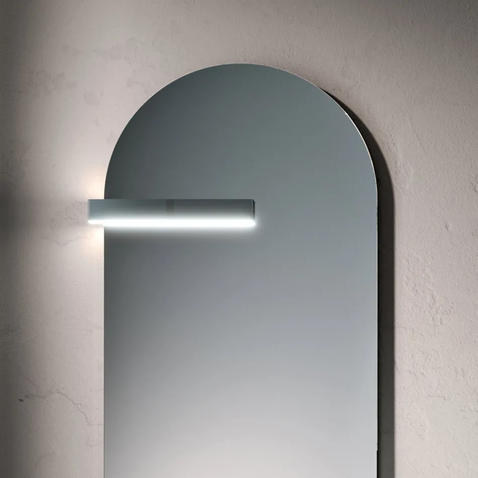 Compoziție de baie cu sertar, chiuvetă, oglindă, dulap de perete și raft - Elios Viadurini