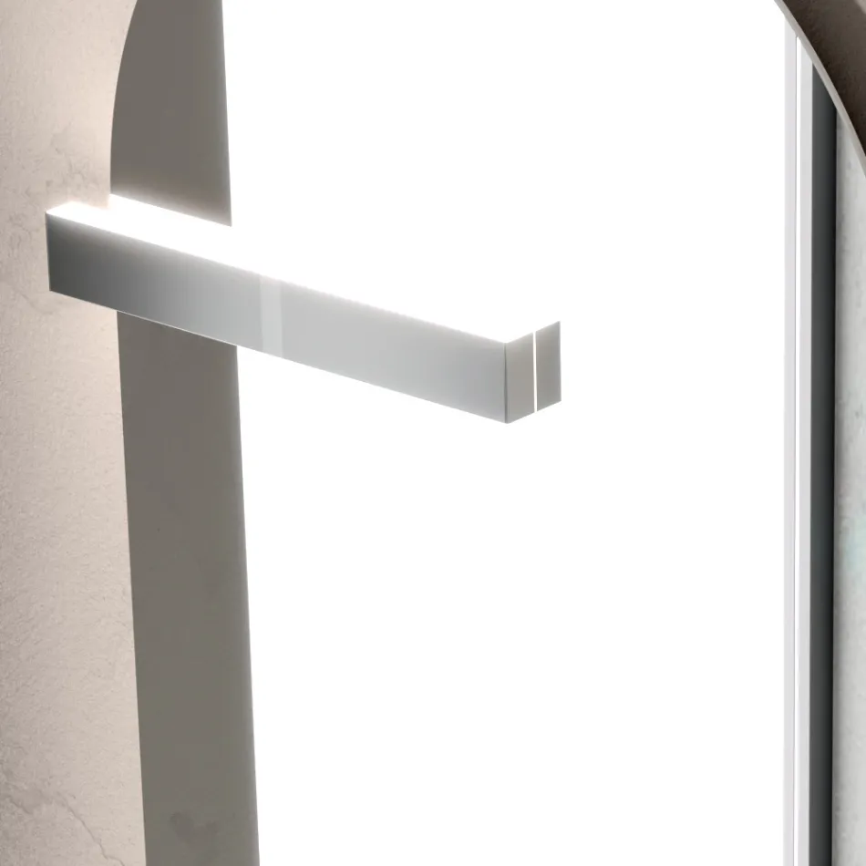 Compoziție de baie cu sertar, chiuvetă, oglindă, dulap de perete și raft - Elios Viadurini