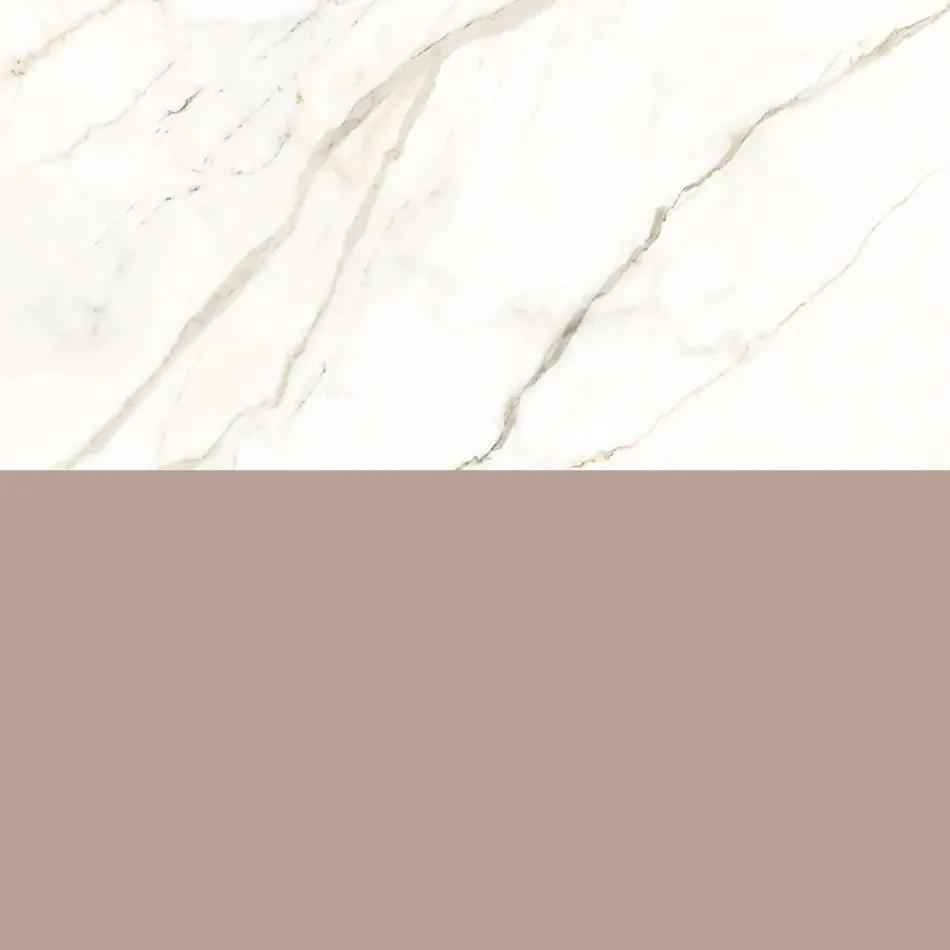 Compoziție de baie cu sertar roz pudră și chiuvetă Calacatta - Elios Viadurini