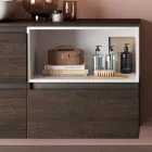 Compozitie de baie cu lavoar din ceramica si oglinda Made in Italy - Vis Viadurini