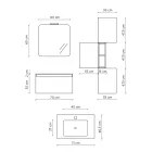 Compozitie de baie cu lavoar din rasina, baza anti-zgarieturi Made in Italy - vis Viadurini