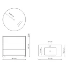 Compoziție de baie cu oglindă, bază și lavoar din rășină fabricat în Italia - Kilos Viadurini