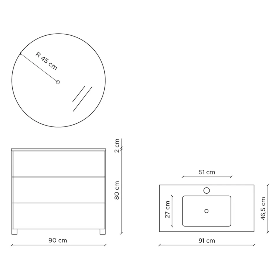 Compoziție de baie cu oglindă, bază și lavoar din rășină fabricat în Italia - Kilos Viadurini