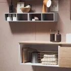 Compozitie Baie cu Oglinda cu Lampa Integrata, Lavoar si Baza - Vis Viadurini