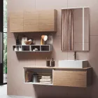 Compozitie Baie cu Oglinda cu Lampa Integrata, Lavoar si Baza - Vis Viadurini