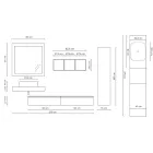 Compozitie baie cu oglinda si lavoar din ceramica Made in Italy - Palom Viadurini