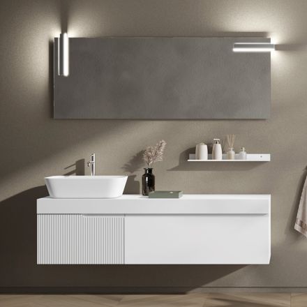 Compozitie baie cu oglinda si raft Made in Italy - Erebo Viadurini