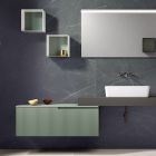 Compoziție de baie cu oglindă și unități de perete metalice Made in Italy - Efesto Viadurini