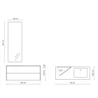 Compoziție de baie cu oglindă pivotantă la 180°, bază și chiuvetă Made in Italy - Kilograme Viadurini