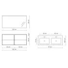 Compozitie Baie cu Oglinda, Lavoar Dublu si Baza Made in Italy - Kilos Viadurini