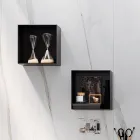 Compozitie de baie cu oglinda, lavoar din rasina si baza Made in Italy - Palom Viadurini