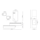 Compozitie de baie cu oglinda, lavoar din rasina si baza Made in Italy - Palom Viadurini