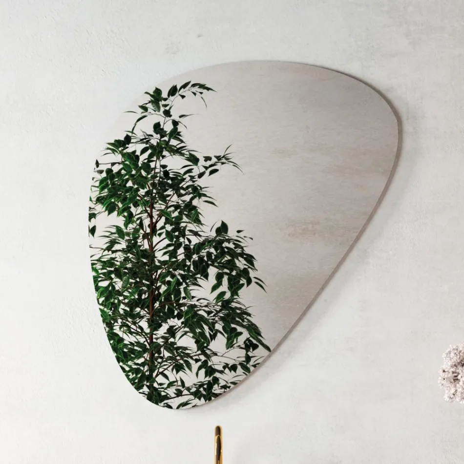 Compozitie de baie cu oglinda moderna si lavoar consola Made in Italy - Palom Viadurini