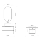 Compozitie de baie cu oglinda ovala, baza si lavoar Made in Italy - Kilos Viadurini