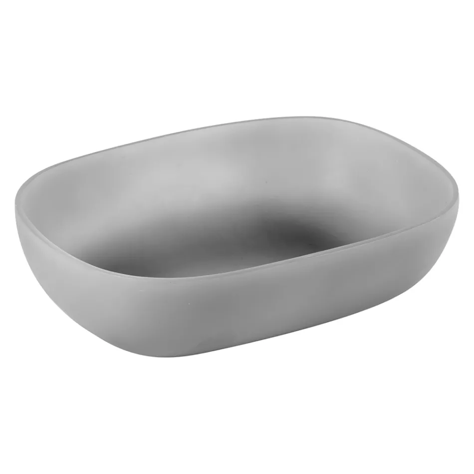 Compozitie Baie Design Gri Complet cu Accesorii Emailate - Georges Viadurini