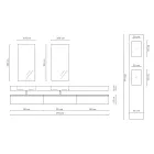 Compozitie baie dubla cu oglinda dreptunghiulara si lavoar Made in Italy - Palom Viadurini