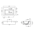 Compoziție pentru baie Lavoar din ceramică și bază din oțel Made in Italy - Quadro Viadurini