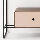 Compozitie pentru baie Lavoar din ceramica si oglinda Made in Italy - Chantal Viadurini