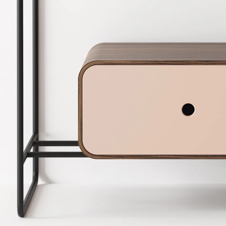 Compozitie pentru baie Lavoar din ceramica si oglinda Made in Italy - Chantal Viadurini