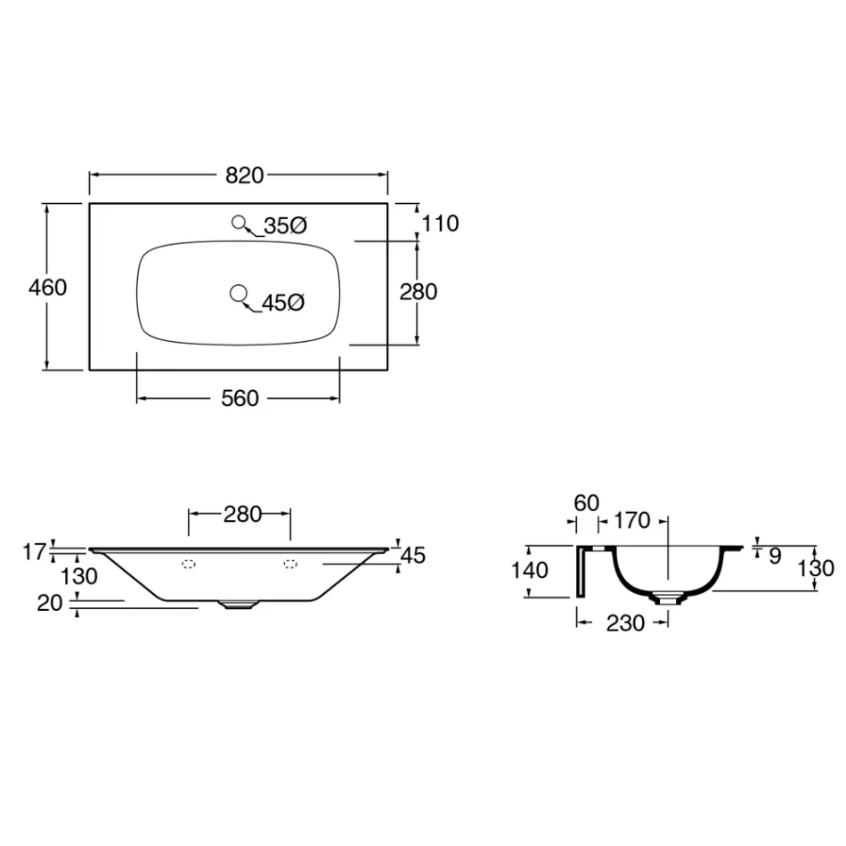 Compozitie pentru baie Lavoar din ceramica si oglinda Made in Italy - Chantal Viadurini