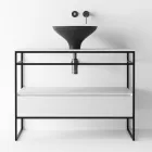 Compozitie pentru baie Lavoar din ceramica si oglinda Made in Italy - Hoscar Viadurini