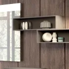 Compozitie de baie suspendata in fenix gri fum fabricata in Italia, Napoli Viadurini