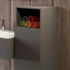 Compozitie de baie suspendata in fenix gri fum fabricata in Italia, Napoli Viadurini