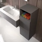 Compozitie de baie suspendata in fenix gri fum fabricata in Italia, Napoli Viadurini