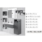 Compozitie de baie suspendata in fenix gri fum fabricata in Italia, Napoli Viadurini