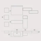 Compozitie de baie suspendata in fenix gri fum fabricata in Italia, Napoli Viadurini