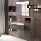 Compozitie de baie suspendata in fenix gri fum fabricata in Italia, Napoli Viadurini