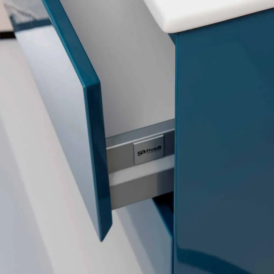 Baie suspendată din compoziție din lăcuit Mdf Fabricat în Italia - Becky Viadurini