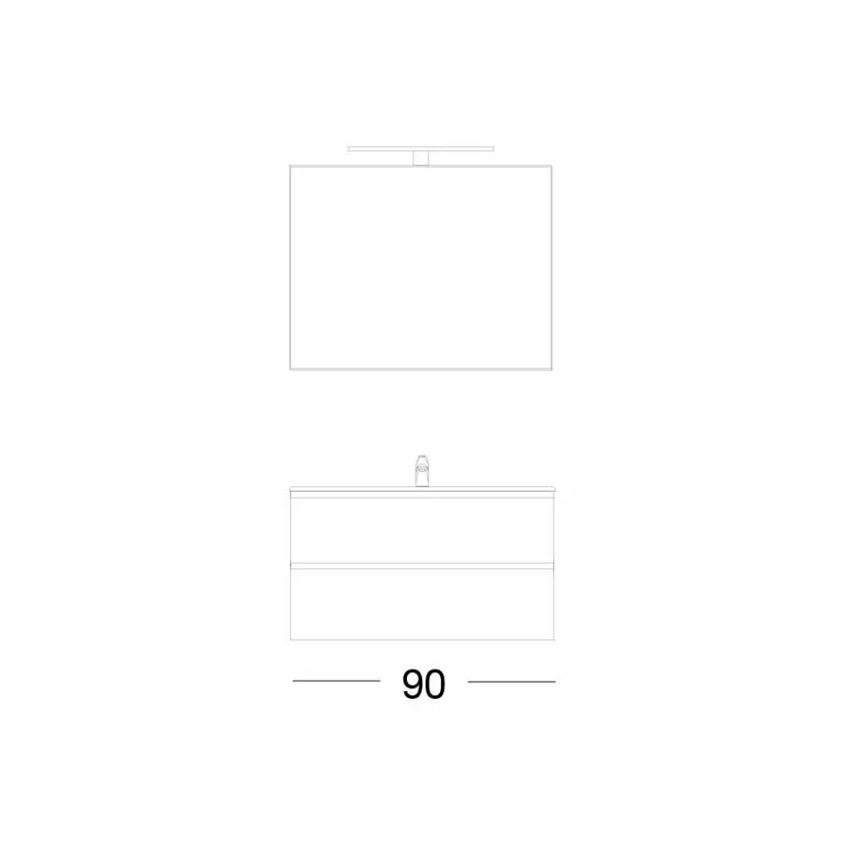 Baie suspendată din compoziție din lăcuit Mdf Fabricat în Italia - Becky Viadurini