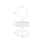 Compozitie de baie verde salvie cu lavoar din rasina Made in Italy - Artemide Viadurini