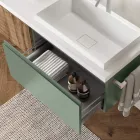 Compoziție de baie verde salvie și stejar cannettato, fabricată în Italia - Uranus Viadurini