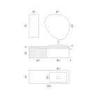 Compoziție de baie verde salvie și stejar cannettato, fabricată în Italia - Uranus Viadurini