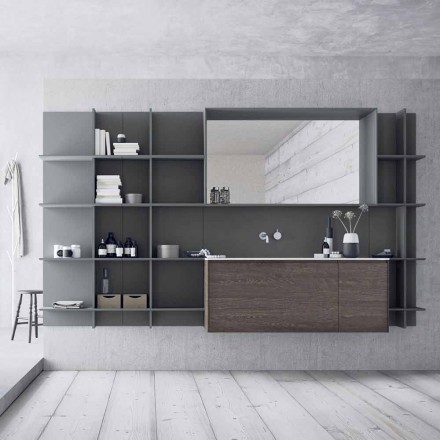 Compoziție mobilă de baie suspendată și modernă, mobilier de design - Callisi12 Viadurini