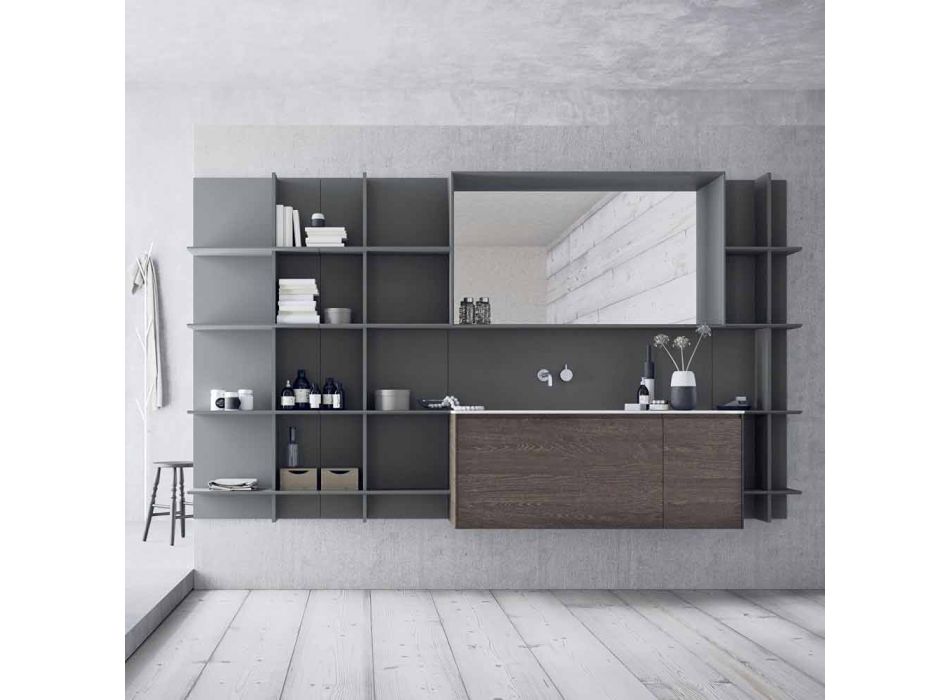 Compoziție mobilă de baie suspendată și modernă, mobilier de design - Callisi12 Viadurini