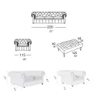 Compozitie living cu canapea, fotoliu si banca Made in Italy - Spassoso Viadurini