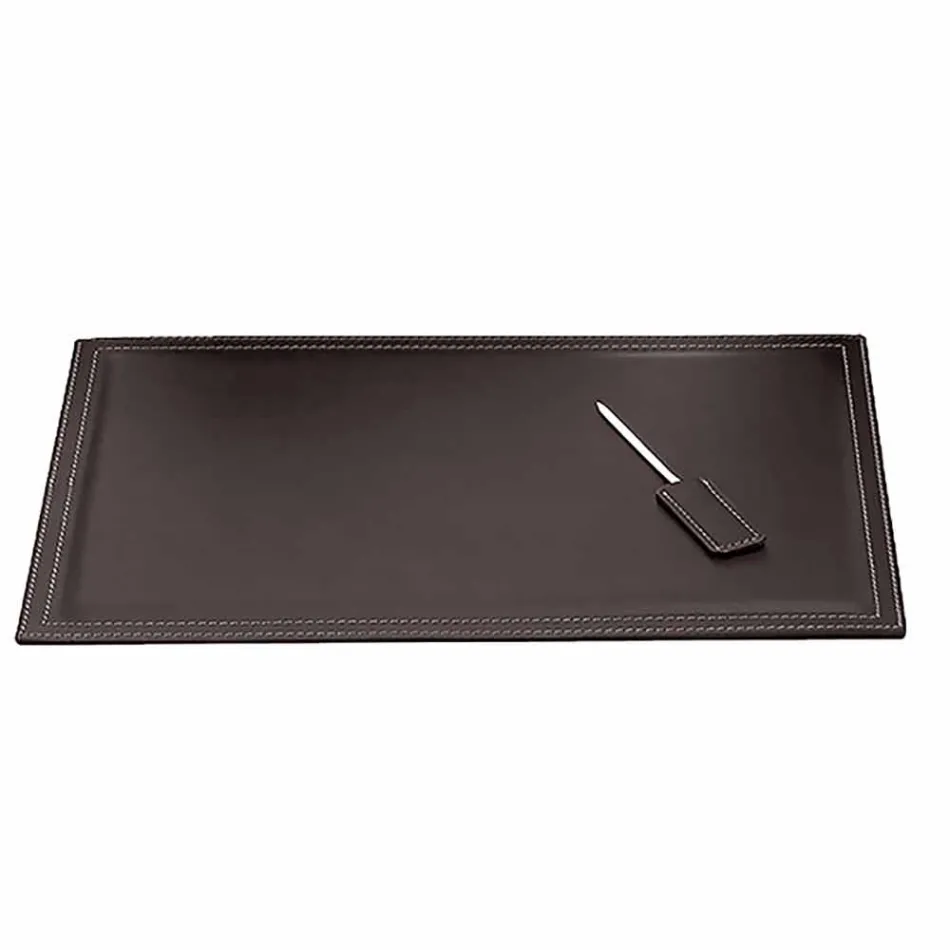 Compoziție modernă de birou de design în piele fabricată în Italia - Andrea Viadurini