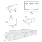 Compozitie 1 Pouf cu Spatar, 1 Pouf si 1 Peninsula - Bizar Viadurini