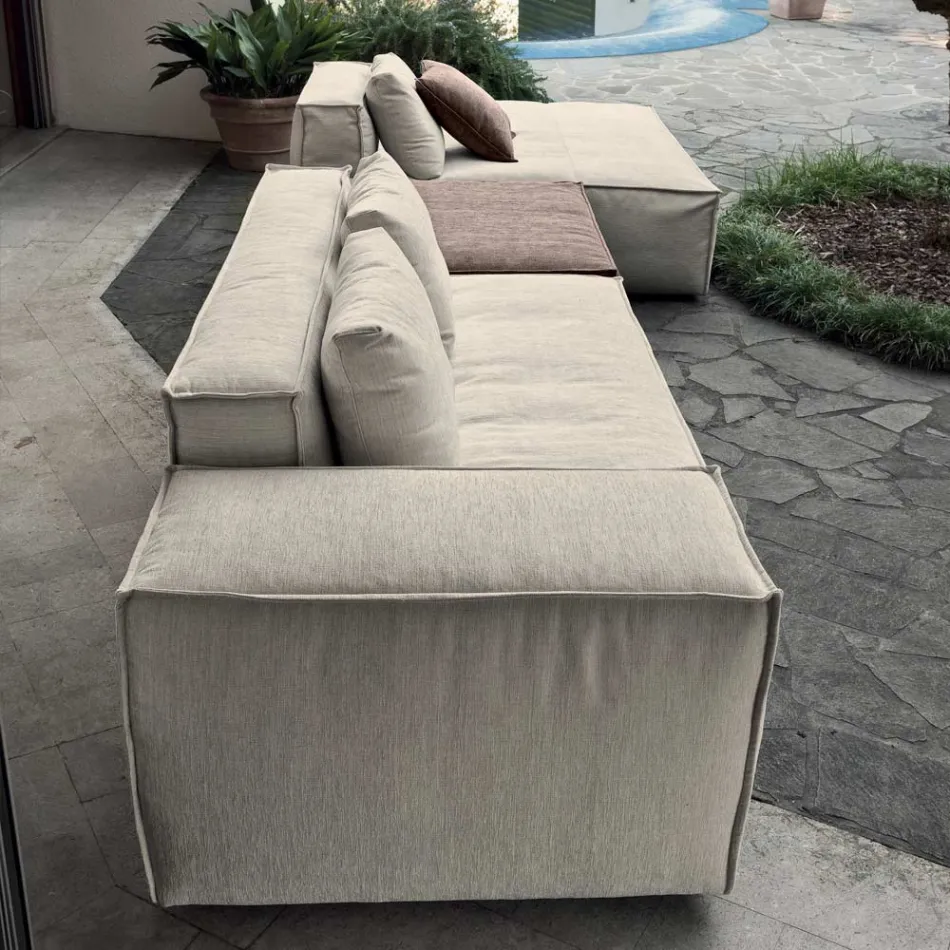 Compozitie 1 Pouf cu Spatar, 1 Pouf si 1 Peninsula - Bizar Viadurini