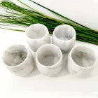 Compoziție de 2 pahare în marmură albă de Carrara Made in Italy - Dolla Viadurini