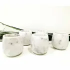 Compoziție de 2 pahare în marmură albă de Carrara Made in Italy - Dolla Viadurini