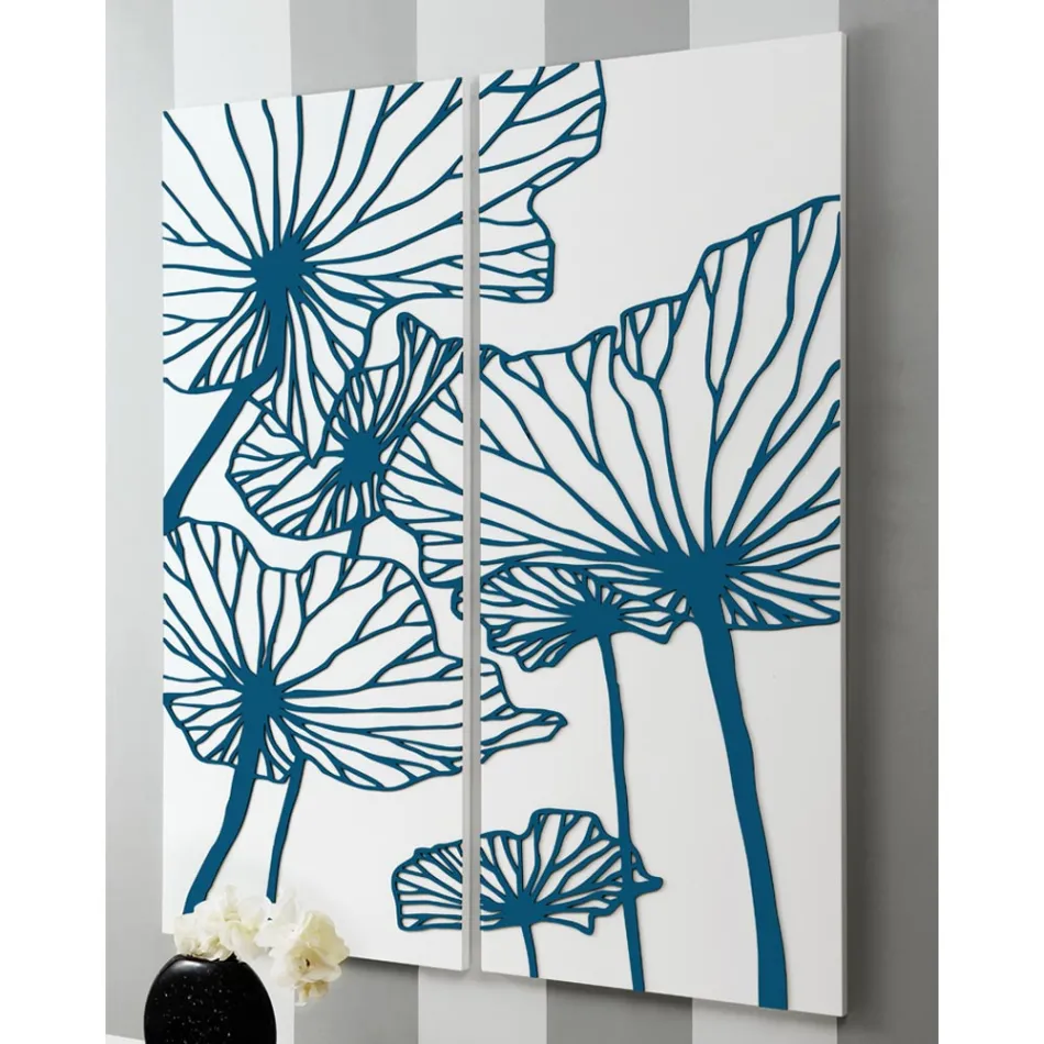 Compozitie 2 Panouri Infatisand Flori Made in Italy - Sheryl Viadurini